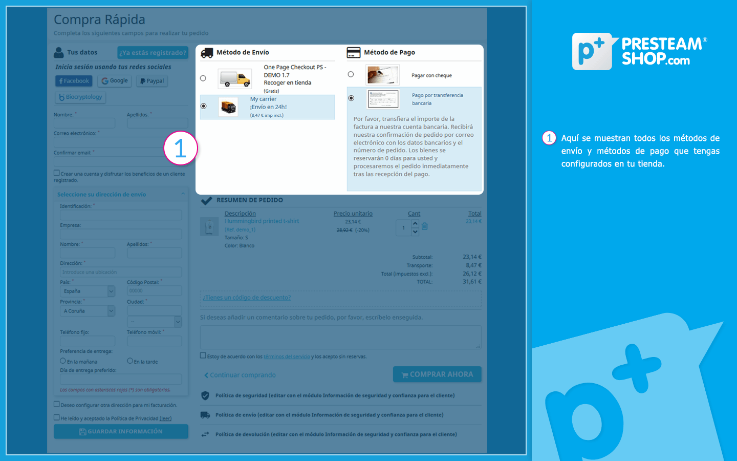 One Page Checkout PS - Proceso de compra mejorado